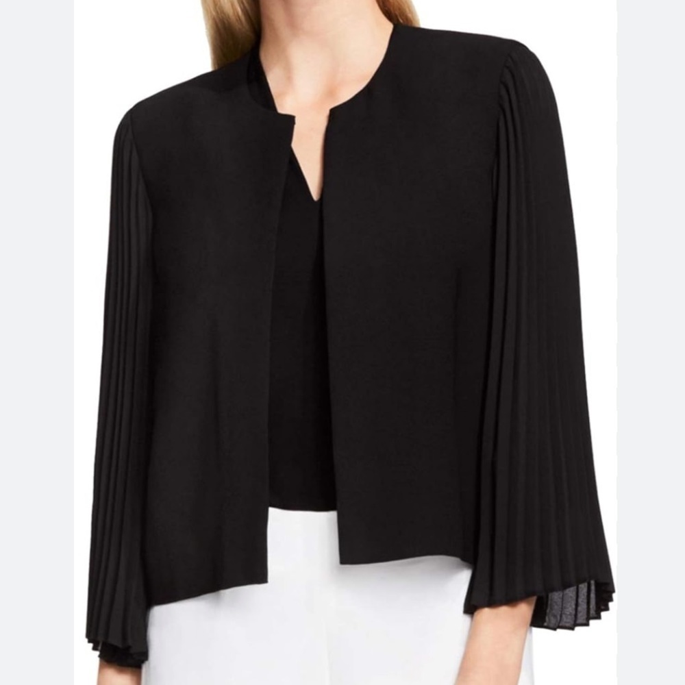 Blazer Pleated Sheer Sleeve